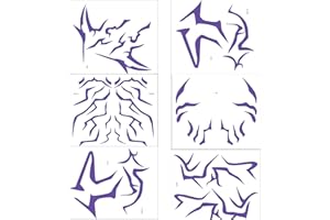 EOAMGO Temporary Tattoos for Kids, Cosplay Accessories, 6 Sheets Kids Tattoos for Girls, Halloween Costumes Cosplay Accessories Fake Tattoos, Purple