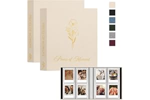 Lanpn Polaroid Album fotograficzny do drukarek Fujifilm Instax Mini 12 11 9 99 8 40 Polaroid Snap Instant Camera Zip Printers 2 x 7,6 cm, 208 kieszeni, 2 sztuki, 52 strony, beżowy