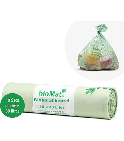 SMART CYCLE - Sac Poubelle Biodégradable Compostable 60L Rouler 10 Sacs