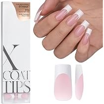 240 Stück Coffin Nagelspitzen Mit Hilfslinie – Halb Abgedeckt, Matte French-Tips, Für Gelnägel