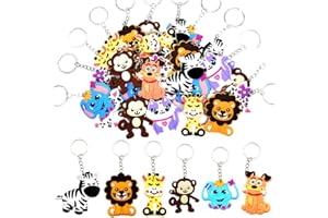 MEIYIFAN 32 Pezzi Mini Portachiavi,Portachiavi con Animali dei Cartoni Animati,Porta Chiavi Idea Bomboniera,Regali dei Bambini Premio,per Bambine Ragazze Regalo Festa Compleanno Bomboniere