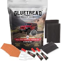 GlueTread, kit di riparazione pneumatici 4 x 4, kit di riparazione pneumatici laterali per veicoli fuoristrada 4x4, formula in gomma migliorata, nessun acceleratore necessario, tempo di asciugatura 10