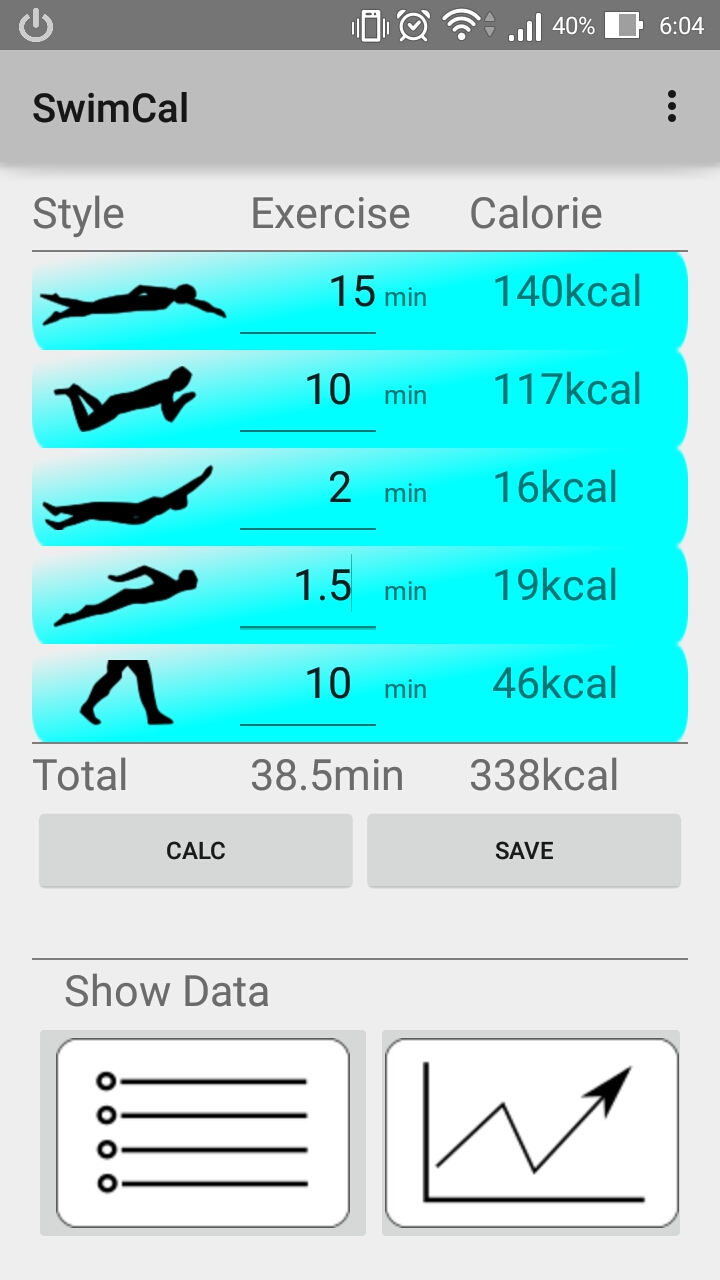Swim Cal calorie calculator Amazon.co.uk Apps & Games