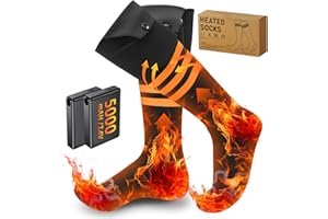 NEEMOSI Calze Riscaldate a Batteria 10000mAh 7.4V 4 livelli di riscaldamento, Elettrici Calzini Riscaldabili Calze Calzino Termiche Riscaldanti Inverno Scaldapiedi Uomo Donna