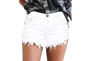 KISSMODA Casual Denim Shorts for Women Ripped High Waisted Hot Jean Shorts