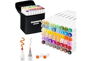 AnyMark Pennarelli 168 Colori, Pennarelli Doppia Punta, Marcatore Set Pennarelli ad Alcool Pennarelli Professionali da Disegno, Marker per Pittura, Schizzo, Disegno, Rendering, Libri Da Colorare