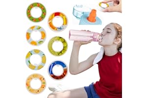 MUFEKUM 7 PCS Flavour Pods for Water Bottle, Creative Flavor Circle Pods for Water Bottle Starter Set, 0 Sugar 0 Calorie Flavours Fruit Taste Pods for Flavouring Water