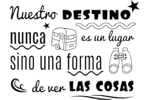 DOCLIICK Pegatina autocaravana exterior. Pegatina camper para furgonetas y autorcaravanas. Pegatina vinilo autocaravana (Nuestro destino, 60cm (ancho) x 40cm (alto))
