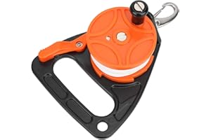Leopacat Diving Reel, Scuba Dive Reel with Thumb Stopper, Multi Purpose Lightweight Equipment Large Handle Retractable Line Finger Spool Stop Switch for Cave Wreck Exploration Kaya