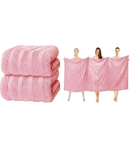 thumbnail image 2 of 2-Pack Jumbo Egyptian Cotton Bath Sheets – 90x180 Cm, 600 GSM, Super Soft & Quick Dry 2 of 6