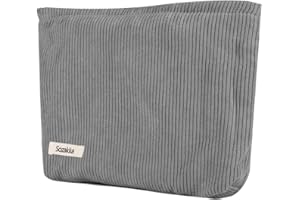 HMCEY Bolsas de Maquillaje de Lona Bolsa de Cosméticos con Cremallera Neceser de Maquillaje Monedero Carteras Bolso de Embrague Bolsa de Monedero para el Almacenamiento de Cosméticos,Bolsos Diarios-Gris