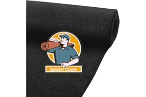 SAVUK 101,6 x 101,6 cm Lautsprecher Box Teppich Auto Subwoofer Kofferraumauskleidung Filz schwarzer Stoff für Wohnmobil, Boot, LKW, Automobilinnenraum, Marine, Heimboden (schwarz)