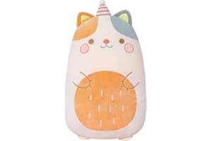 Gisqis Peluche Gato Almohada Suave Gato Peluche Kawaii Juguete de Peluches Cojin Bonitos Animales Lindo Doll Cojines Regalo Cumpleaños Niño Niña Blanco 44cm