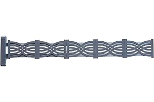 ‎GREEN CREATIONS Blumenkasten Halterung Fensterbank, Außenbereich, masu ERWEITERUNGSSET, Blumenkastenhalterung ohne Bohren, sichert Blumentopf, Balkonkasten, Deko, zur Erweiterung des Basisset (signalgrau, waves)