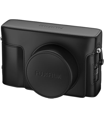 MUZIRI KINOKOO Fuji X100VI cameratas, PU-lederen beschermhoes met verstelbare schouderriem, gemakkelijk mee te nemen, Koffie, voegt grip toe