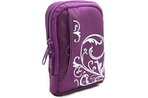 Baxxtar MANGA I Torba na aparat ze stylem do kompaktowych aparatów cyfrowych, w kolorze fioletowy (z paskiem na ramię - szlufka na pasek), na przykład kompatybilna z Kodak Pixpro FZ53 FZ55 X55 itp.