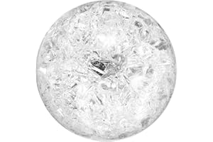 sourcing map 40mm/1.6" Crystal Sphere Ball Ice Cracked Glass Solid Decorative Sphere Crystal Ball Prop Ornament for Feng Shui Divination Fortune Telling Tabletop Fountain Decoration, Clear
