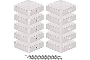 VIIRKUJA Capuchons pour poteaux 7x7 cm - 10 pièces, 70x70 mm, Acier inoxydable pour poteaux de clôture, en métal, forme pyramidale - Couverture pour poteaux 7x7 en bois