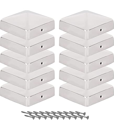 Novatool Pfostenkappen 91x91mm Edelstahl - 10er Set Mit Schrauben Für Zaunpfosten