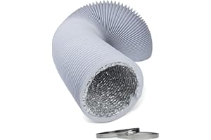 ONWARD Profi Abluftschlauch mit Alu Isolierung - Durchmesser 125 mm / 127 mm, Länge 5 m - für Trockner, Klimaanlage, Abzugshaube, Wäschetrockner - stabil und wärmeisoliert (inkl. 2 Schlauchschellen)