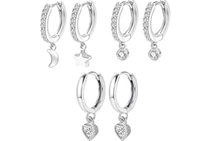 ALEXCRAFT Orecchini Cerchio Argento 925 in Oro 14K, Oro Orecchini Anallergici Donna, 3 Paia Orecchini Cerchio Piccoli con Confezione