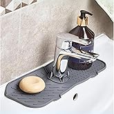 Purish | Esnek Silikon Musluk Arkası Su Tutucu ve Lavabo Matı &ndash; Mutfak ve Banyo Kullanımı i&ccedil;in Drenajlı Musluk Pedi, S&uuml;ngerli