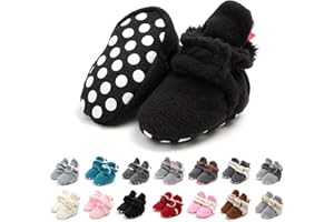 TMEOG Unisex buty do raczkowania, buty zimowe, wełniane, dla noworodków, z podszewką, dla dzieci w wieku 0-18 miesięcy