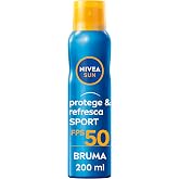 NIVEA SUN Protege &amp; Refreshes Spray Sun Mist FP30 (1 x 200 ml), transparent, refreshing and waterproof sunscreen spray