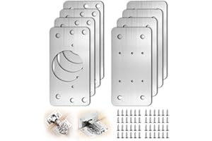 DOG'S BOOTY Scharnier Reparaturset mit Edelstahl-Platte für Schränke - 8 Stück C-048