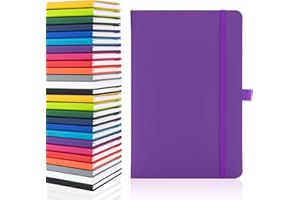 ‎NOTES LONDON Notes London Blanko-Seiten-Notizbuch, A5, weiß, unliniert, blanko, Stiftschlaufe, Band und Papiertasche, mittelfester Einband, Notizbuch, umweltfreundlich, nachhaltiges Papier (lila)