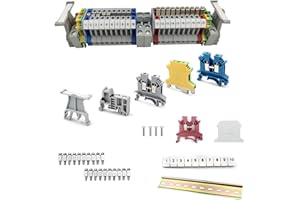 YQ YUE Qin Kit de bornes de rail DIN, blocs de terminaux AWG, caches d'extrémité de pont fixes, rail en aluminium adapté pour l'automatisation