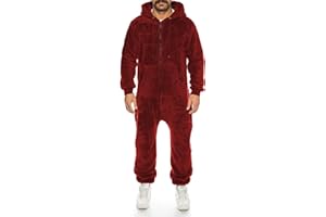Crazy Age Herren Jumpsuit aus kuscheligem Teddyfleece/Flauschig und warm/