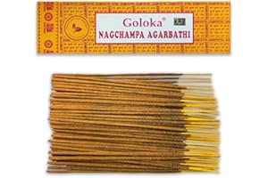 LAMARE Bastoncini di incenso Nag Champa - 1 confezione da 100 g (70-90 bastoncini) - Aromaterapia - Meditazione - Yoga - Packaging Eco-Friendly