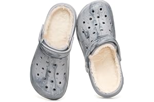 Gaatpot Zuecos Forrados Mujer Mules para Hombres Pantuflas Invierno Zapatillas De Estar para Casa Exterior y Interior Calientes y Cómodos 37-48EU