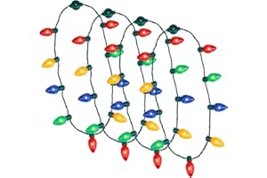 Dilabnda LED Bulb Necklace for Kids, Light Up Necklace Flashing Glow in The Dark Gift for Ugly Christmas Xmas Birthday Wedding Halloween Rave Carnival Party Supplies(4PCS)