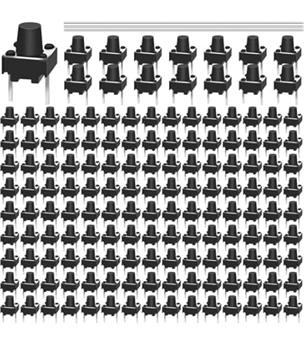 150 Stück 2-polige Tastschalter 6x6x4,3mm - Mini Mikroschalter Mit Lötdraht