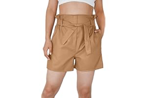 JOPHY & CO. Pantaloncini Donna in Ecopelle con Vita Alta e Gamba Larga (cod. 6192)