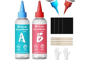WAN2TLK Adesivo epossidico da 30 minuti, 250 ml, 2 parti di colla epossidica trasparente, a polimerizzazione lenta, per riparare ceramica, porcellana, vetro, acrilico, plastica, legno, metallo,