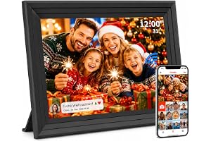FRAMEO Digitaler Bilderrahmen 10,1 Zoll FHD Touchscreen Elektronischer Bilderrahmen Groß m