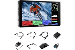FEELWORLD P6XL 6 Zoll Touchscreen DSLR Monitor Eingebaute Batterie1200Nit Kamera Field Monitor mit Integriertem Akku 4K 60Hz HDMI 3DLUT HDR Waveform Screenshot Aluminium Gehäuse