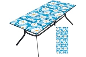WALARKY Tablecloth for Folding Table Rectangular Tablecloth 30 x 72 Inches Chamomile Flower Plastic Tablecloth for 6 Foot Tables Waterproof Tablecloth for Party Birthday Wedding Picnic Camping Indoor Outdoor