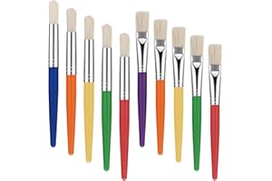 HJZHII 10 Stück Pinsel Kinder, Wasserfarben Kinder Pinselset MalpinselGroße Pinsel Runde und Flache für Abwaschbare Farbe Acrylfarbe Malanfänger