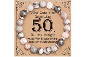 VivaJoy Geschenke für Frauen, Geburtstags Armband Damen Naturstein, 16. 18. 30. 40. 50. 60. Geburtstag