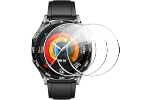FDHYFGDY 3 Piezas Protectores de Pantalla para OnePlus Watch 3/Huawei Watch GT 5/5 Pro 46mm Cristal Templado, Película Protectora Dureza 9H, [Sin Burbujas] [Antirrayas]