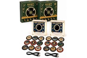 Musical NFC kylskåpsmagnet, retro minivinylspelare, 9 skivor | Anpassa dina ljud med 9 NFC-miniskivor och en retro musikalisk dekor för kylskåp, kontor eller sovrum.