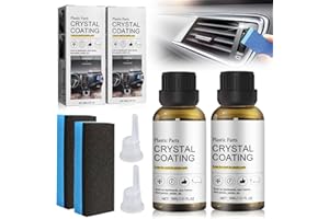 SHOWHEEL Rinnova Plastiche Auto 2 Pezzi, Rimuovi Graffi con Spugna, Crystal Coating, Ravviva e Protegge Superfici in Plastica