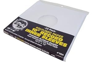 SQUARE DEAL RECORDINGS & SUPPLIES (25) 10" Premium Polylined Heavyweight Record Inner Sleeves - Archival Quality, Heavyweight Paper & Plastic #10IA