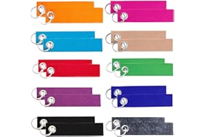 MDJEWV Schlüsselanhänger Filz, 20 Stück Personalisiert Schlüsselanhänger mit Edelstahl Ring DIY Filz Schlüsselanhänger Rohling für Taschen Auto Basteln, 13 x 3 cm (Mehrfarbig)