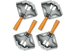 Housolution Angle Tensioner, Pack of 4 90 Degree Single Hand Aluminium Alloy Corner Clamp, Right Angle Tensioner Corner Clamp with Adjustable Swivel Jaw for Woodworking Photo Frame