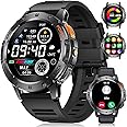 FOXBOX Military Smart Watch for Men Bluetooth Call, 1.43" AMOLED Smartwatch 530mAh 5ATM Waterproof 100+ Sports Fitness Watch Step Calorie Heart Rate Blood Pressure Sleep Monitor for Android iOS 2025